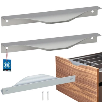 Uchwyt meblowy krawędziowy nowoczesny aluminium srebrny 160 mm zestaw 2 szt.