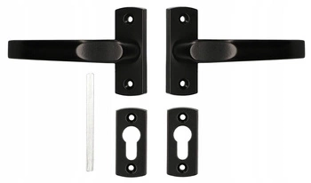 Klamko-klamka drzwiowa szyld 125mm furtki bramki - Kolor czarny