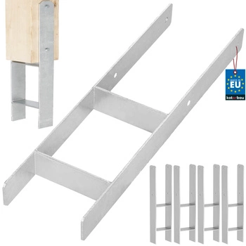 Podstawa słupa h do wmurowania stalowa ocynk srebrna 160 mm zestaw 4 szt.