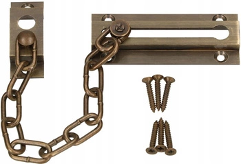 Zapornica do drzwi łańcuch blokada rygiel patyna