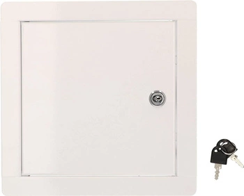 Drzwiczki rewizyjne stalowe z kluczami białe 20x20 cm