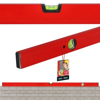 Poziomica aluminiowa budowlana waserwaga czerwona 120 cm