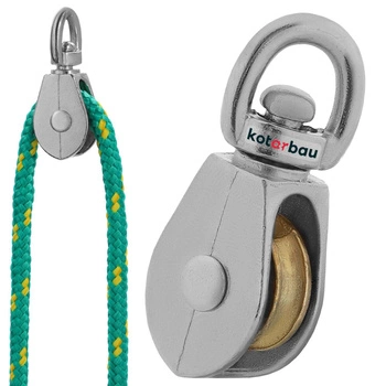 Bloczek linowy pojedynczy niklowany 3/4" fi 5 mm