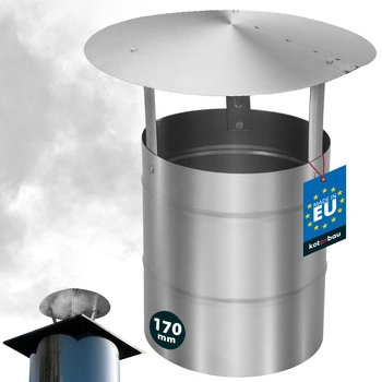 Daszek dymny do rury kominowej ocynkowany srebrny 170 mm
