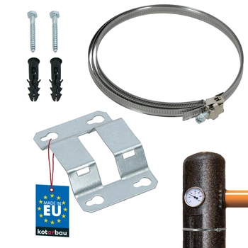 Uchwyt montażowy ścienny regulowany do zbiorników z opaską stal 0-380 mm
