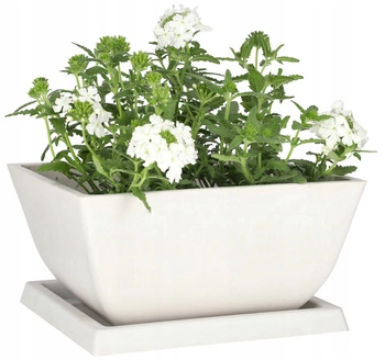 Doniczka donica osłonka kompozytowa z podstawką 127 mm biała