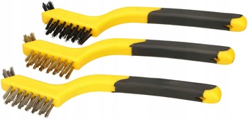 Szczotka druciana mosiężna na rdzę wąska zestaw 3 szt.