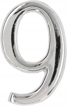 Cyfra na dom "9" numer domu na drzwi 5 cm chrom