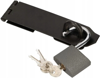 Wrzeciądz skobel z kłódką 170 zamknięcie + kłódka
