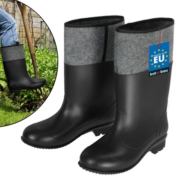 Kalosze gumiaki filcowe męskie damskie ocieplane czarne 38