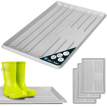 Ociekacz na buty 60x40 cm zestaw 3 szt. - Kolor szary