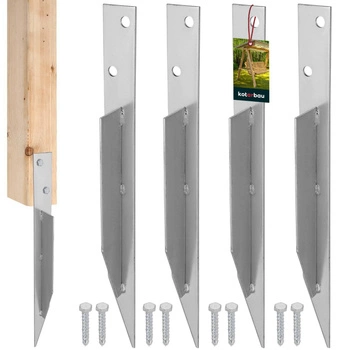 Podstawa kątowa do huśtawki wbijana 44,5x4 cm zestaw 4 szt.