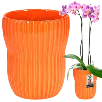 Doniczka ceramiczna okrągła ryflowana na kwiaty rośliny 11,5 cm