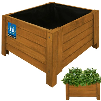 Donica ogrodowa na taras zewnętrzna drewniana dąb 50x50cm