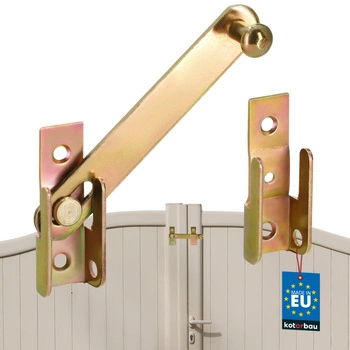 Zamknięcie blokada okiennic altany furtki stal złota 120 mm
