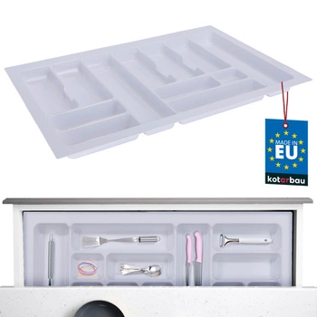 Organizer na sztućce wkład do szuflady kuchennej biały 49x73 cm