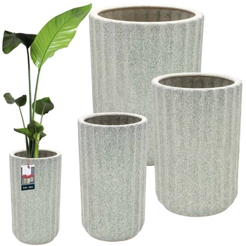 Doniczka ceramiczna z odpływem na rośliny kwiaty zestaw 3 szt.