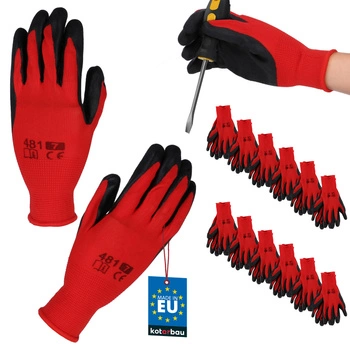 Rękawiczki robocze dragon antypoślizgowe lateks rozmiar 7 zestaw 12 szt.