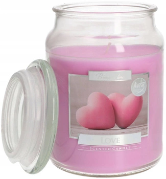 Świeca świeczka duża zapachowa w szkle z wieczkiem 100 h - love