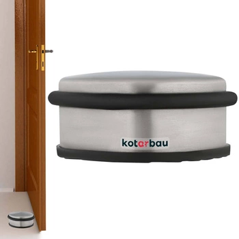 Odbojnik do drzwi wolnostojący srebrny 4 cm