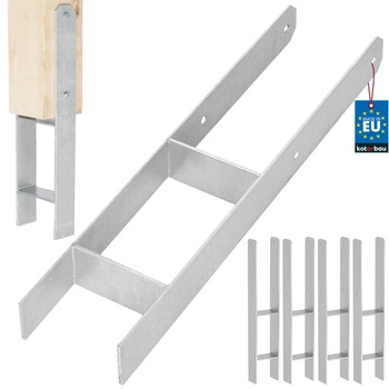 Podstawa słupa h do wmurowania stalowa ocynk srebrna 120 mm zestaw 4 szt.