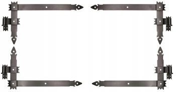 Zawias pasowy kątowy 600 garażowy narożny do okiennic - Kolor czarny