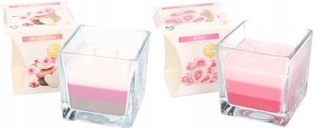 Zestaw świeczki trójkolorowe zapachowe w szkle - 2 szt.