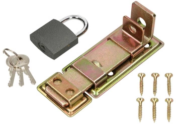 Zasuwa garażowa rygiel 130mm drzwi bram z kłódką