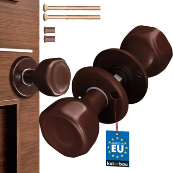 Gałka obrotowa do drzwi furtki bramy brązowa