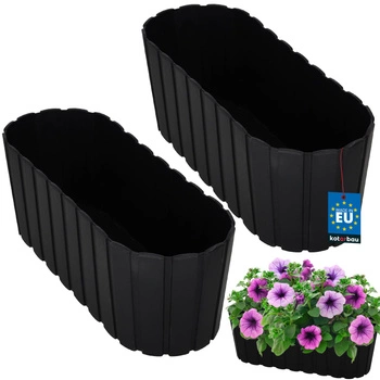 Doniczka na kwiaty antracyt 40 cm zestaw 2 szt