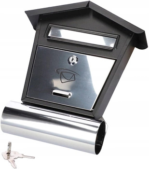 Skrzynka pocztowa stalowa tuba na listy gazety - Kolor czarny