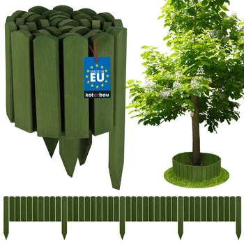 Płotek ogrodowy palisada obrzeże drewniany wbijany zielony 200x20 cm