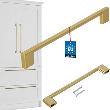 Uchwyt meblowy kuchenny klasyczny nowoczesny długi złoty mat 192 mm