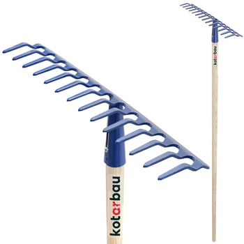 Grabie metalowe ogrodowe 14-zębne z drewnianym trzonem