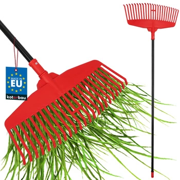 Grabie Do Liści Trawy Siana 48,5 CM Z Trzonkiem Aluminiowym 1,5 M