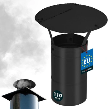 Daszek dymny do rury kominowej ocynkowany czarny 110 mm