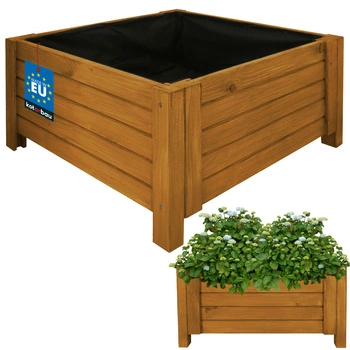 Donica ogrodowa na taras zewnętrzna drewniana dąb 60x60cm