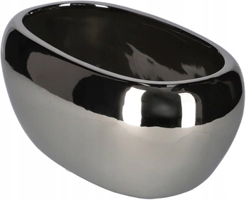 Doniczka donica osłonka podłużna ceramiczna 270 mm - Kolor srebrny