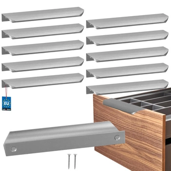 Uchwyt meblowy aluminium srebrny 160/180 mm zestaw 10 szt