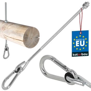 Hak huśtawkowy z karabińczykiem śrubowy do drewna m10 330 mm