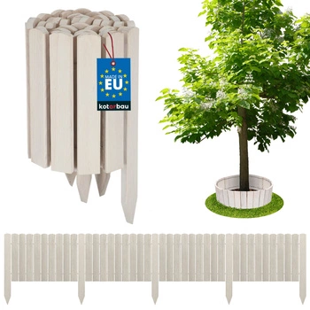Płotek ogrodowy palisada obrzeże drewniany wbijany biały 200x20 cm
