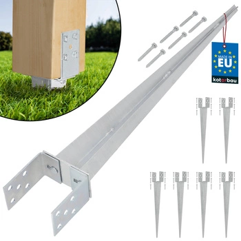 Podstaw słupa regulowana wbijana 0-120 mm zestaw 6 szt.