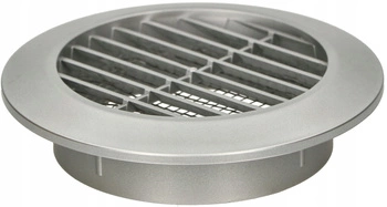 Kratka osłona wentylacyjna okrągła fi 70 mm z siatką - Kolor satyna srebrna