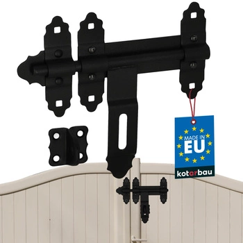 Zasuwa bramowa garażowa drzwiowa rygiel retro stal czarna 200 mm