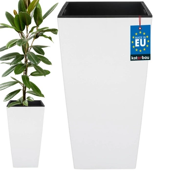 Doniczka 325x325x610 mm urbi square biała z wkładem