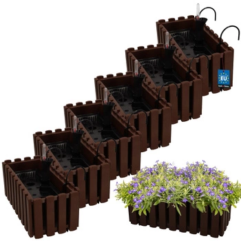 Doniczka balkonowa balkonowa brązowa 400 MM Zestaw 6 SZT