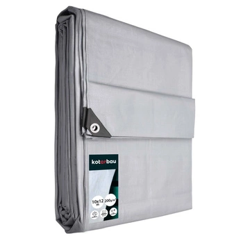 Plandeka ochronna mocna gruba uniwersalna srebrna 200 g/m2 10x12 m