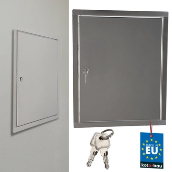 Drzwiczki rewizyjne zamek na kluczyk stal nierdzewna srebrne 40x50 cm