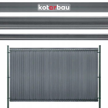 Osłona do paneli ogrodzeniowych z opaskami szara 122 cm