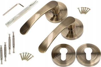 Zestaw klamka drzwiowa 110mm patyna szyld